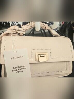 Primark Cream Satchel with Gold Turn-Lock